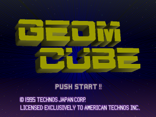Geom Cube title screen for Playstation